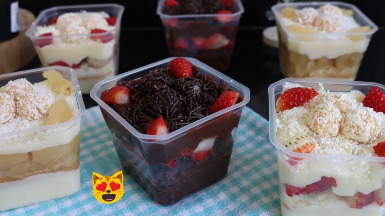 3 Sabores de Bolo no Pote com uma Única Base