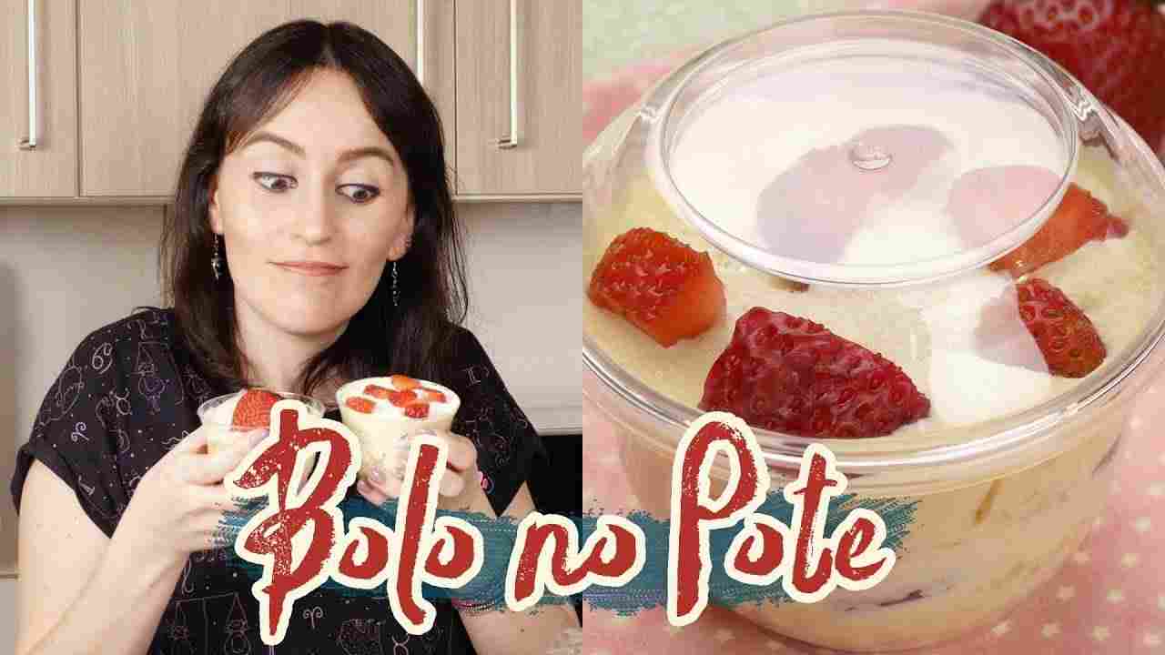 Bolo no Pote Leite Ninho com Morangos Cook