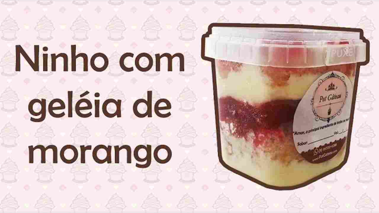 Pot Gâteau - Bolo de Pote Sabor Leite Ninho com Morango