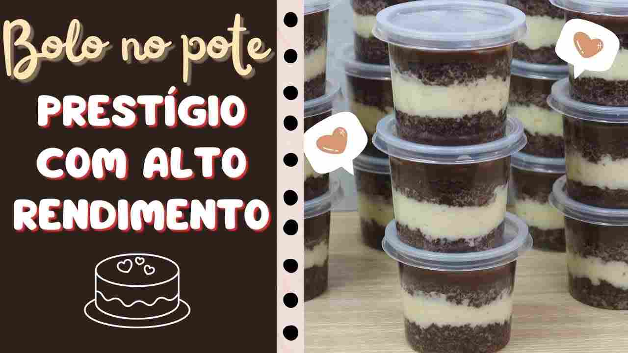 Bolo no Pote de Prestígio com Alto Rendimento e Custo Abaixo de R Faça e Venda Bolo no Pote