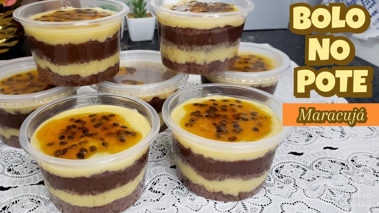 Bolo no Pote de Maracujá com Ganache Cremoso