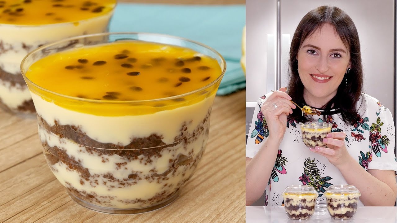 Bolo no Pote de Maracujá e Prestígio Saboroso