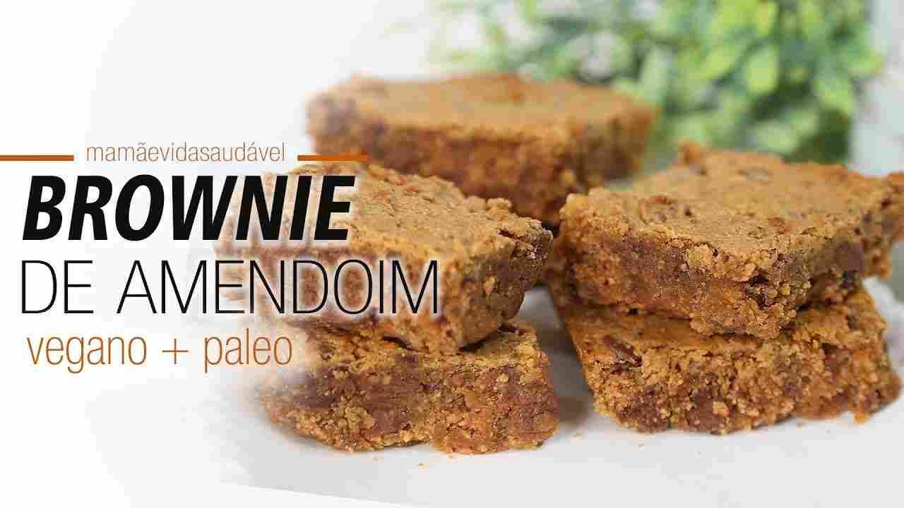 Brownie de Amendoim Vegano Paleo - Lanche Pré-treino