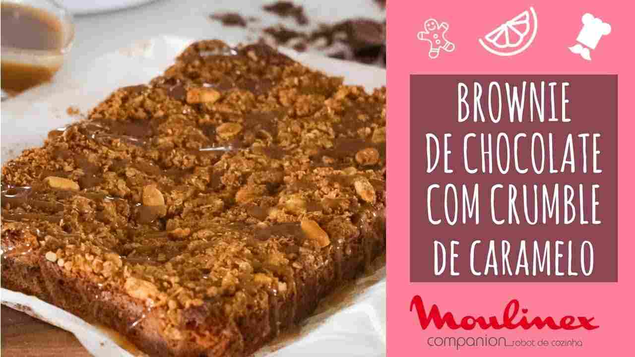 Brownie de Chocolate com Crumble de Amendoim e Caramelo Salgado - Teleculinária