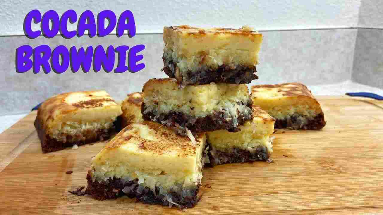 Cocada Brownie - Uma Sobremesa que Combina Duas Perfeições - Receita de Coco com Chocolate