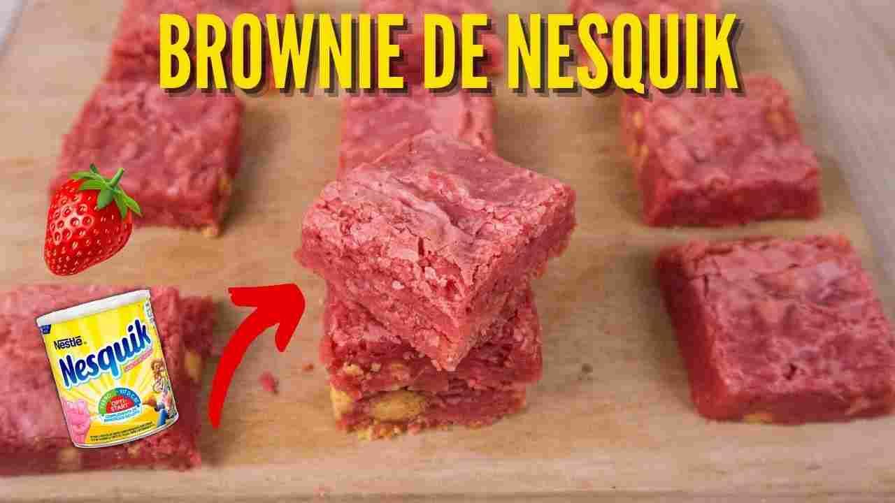 Brownie de Morango (Nesquik): Delicioso e com Casquinha!