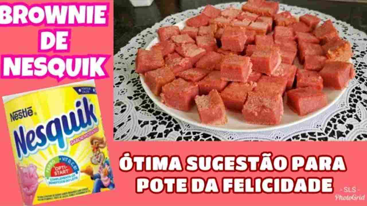 Brownie Nesquik de Morango Delicioso