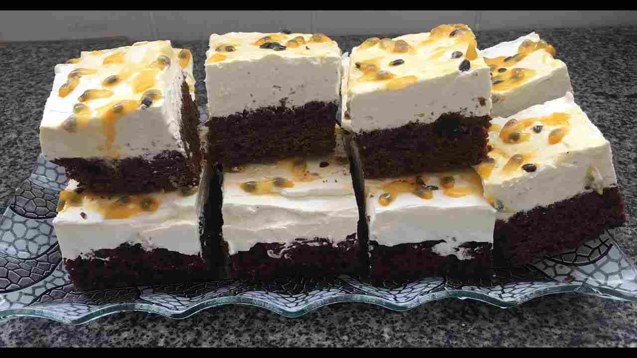 Brownie Rápido e Barato com Mousse de Maracujá