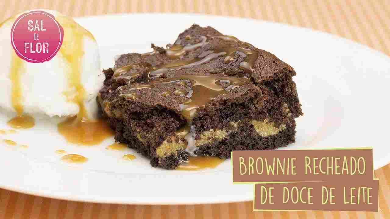 Brownie Recheado de Doce de Leite Sal de Flor