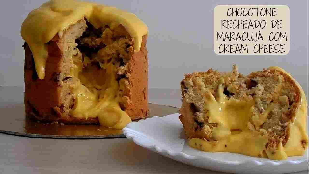 Chocotone Recheado com Maracujá e Cream Cheese por Rúbia Carolina