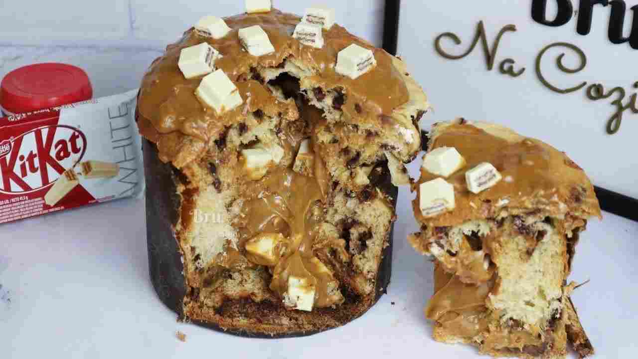 Chocotone Trufado de Doce de Leite com Kit Kat - Natal 2022 - Chocotone Recheado Bru na Cozinha