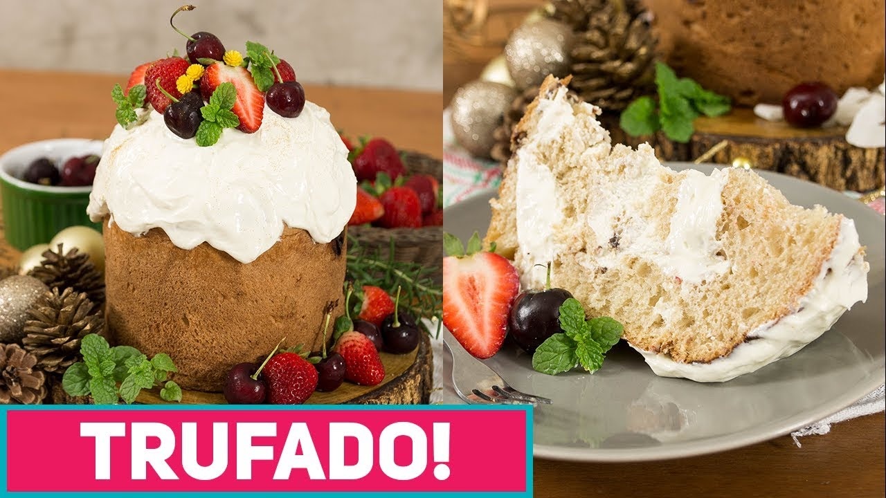 Chocotone Trufado de Leite Ninho e Doce de Leite (Panetone Recheado)