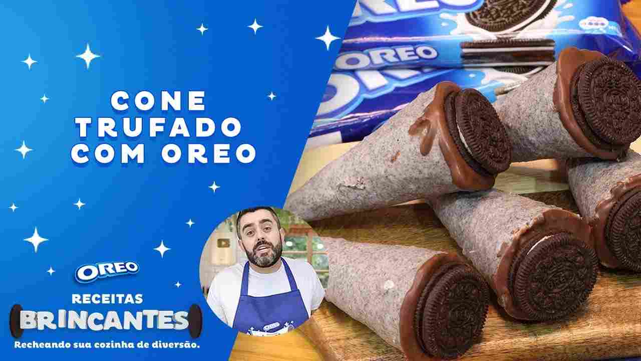 Perfeito Pra Festinha Cone Trufado com Oreo Fácil e Rápido Receitasdepai