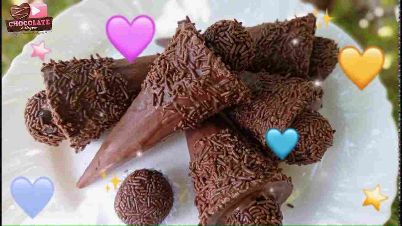 Cone Trufado de Brigadeiro Como uma Receita Saborosa