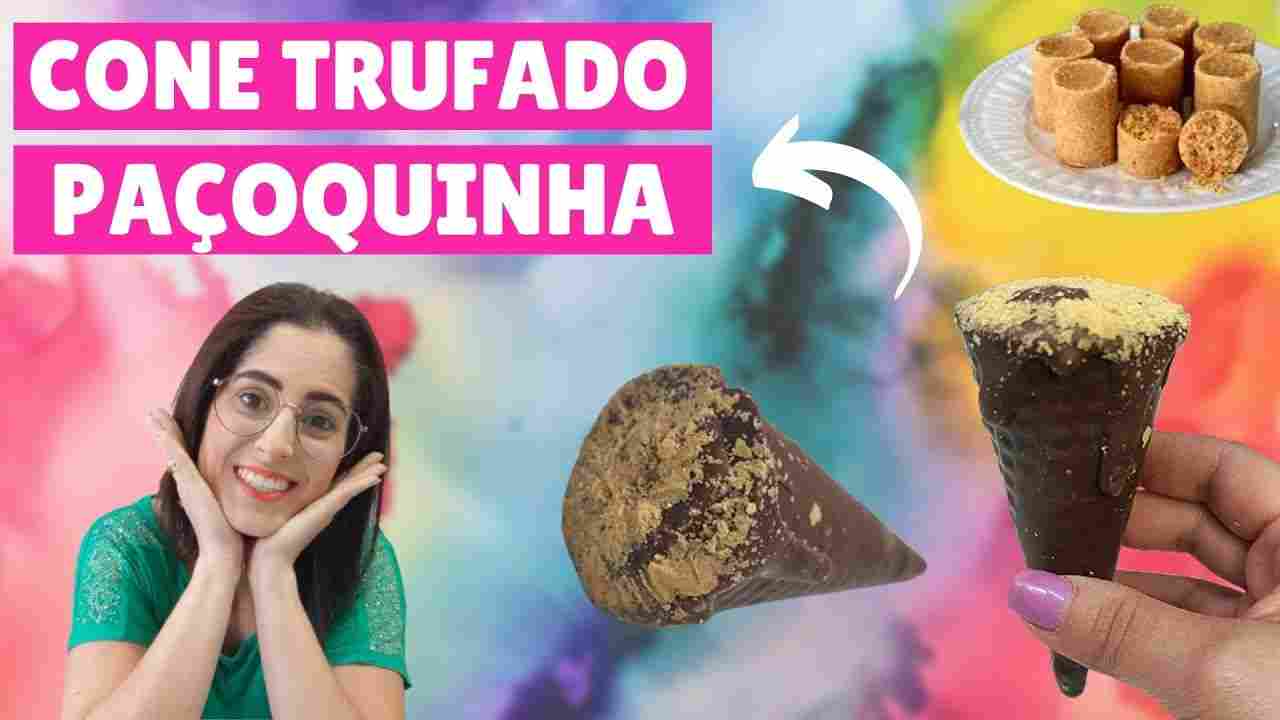 Cone Trufado de Paçoca para Vender Muito!