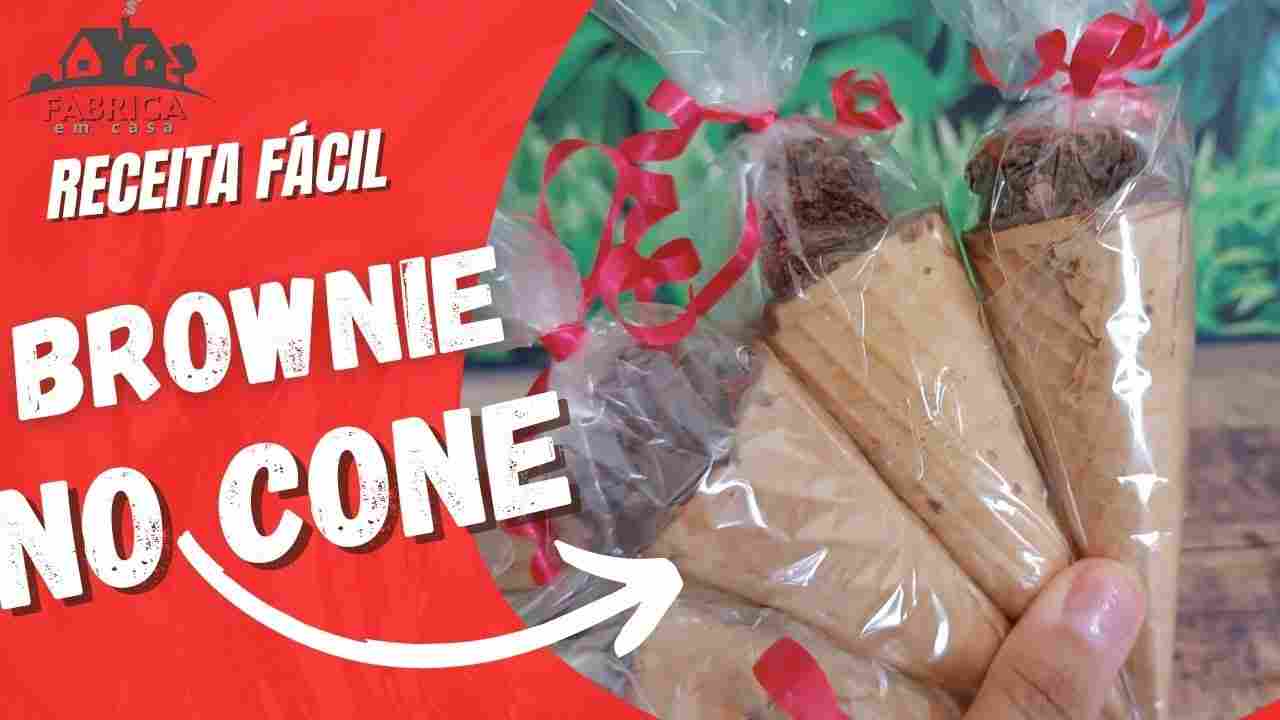 Cone Trufado Recheado com Brownie