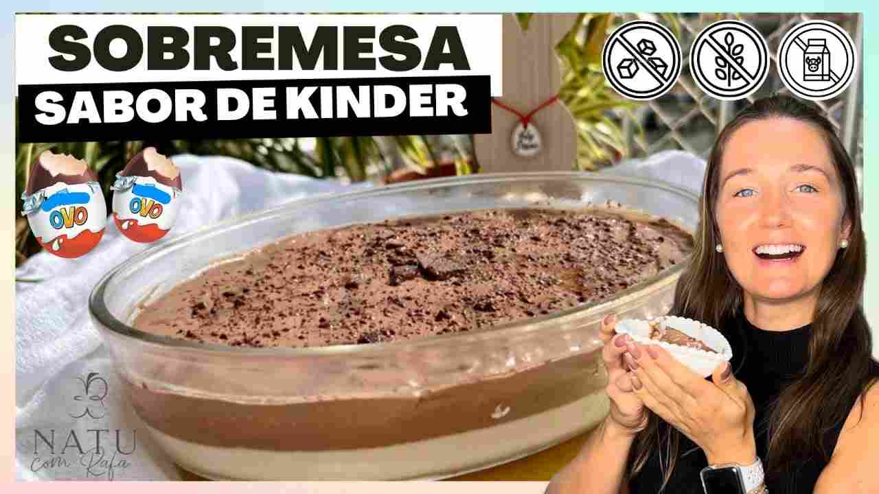 Sobremesa de Páscoa - Duo Chocolate e Baunilha (Sabor de Kinder) sem Açúcar e sem Lactose