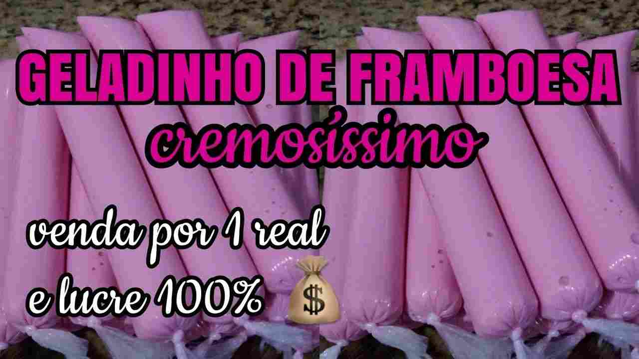 Geladinho Cremoso de Framboesa para Vender por 1 Real, Sacolé de Framboesa Econômico