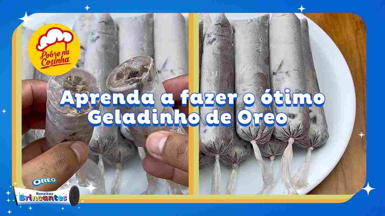 Geladinho Cremoso Gourmet de Oreo para Vender ou Fazer em Casa por Pobrenacozinha