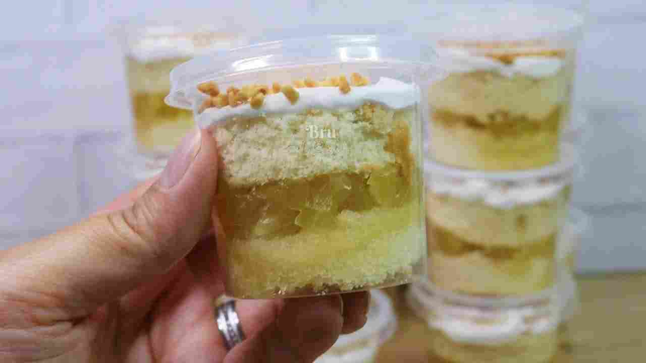Mini Bolo no Pote Sabor Doce de Abacaxi - Faça e Venda Mini Bolo no Pote Bru na Cozinha