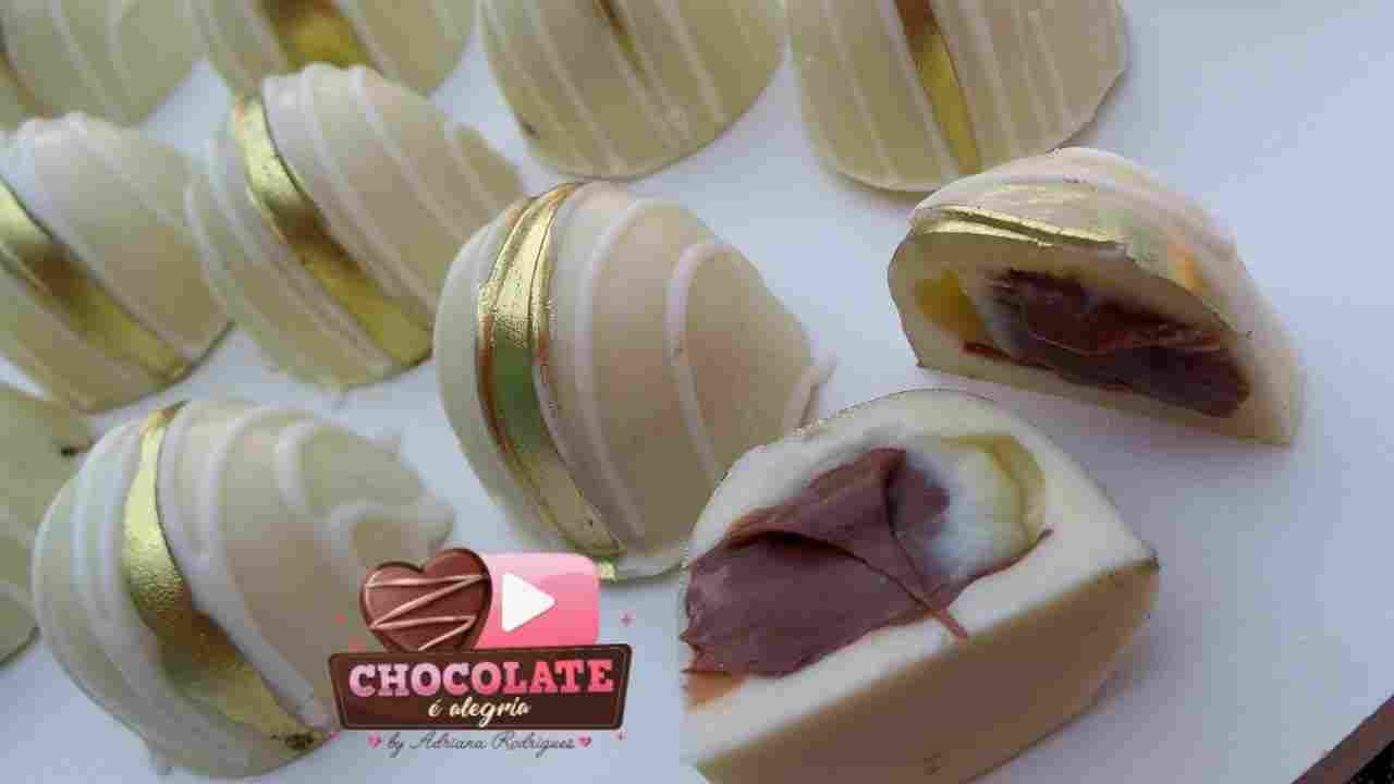 Doces Finos-mini Trufa de Ninho com Nutella-chocolate Branco