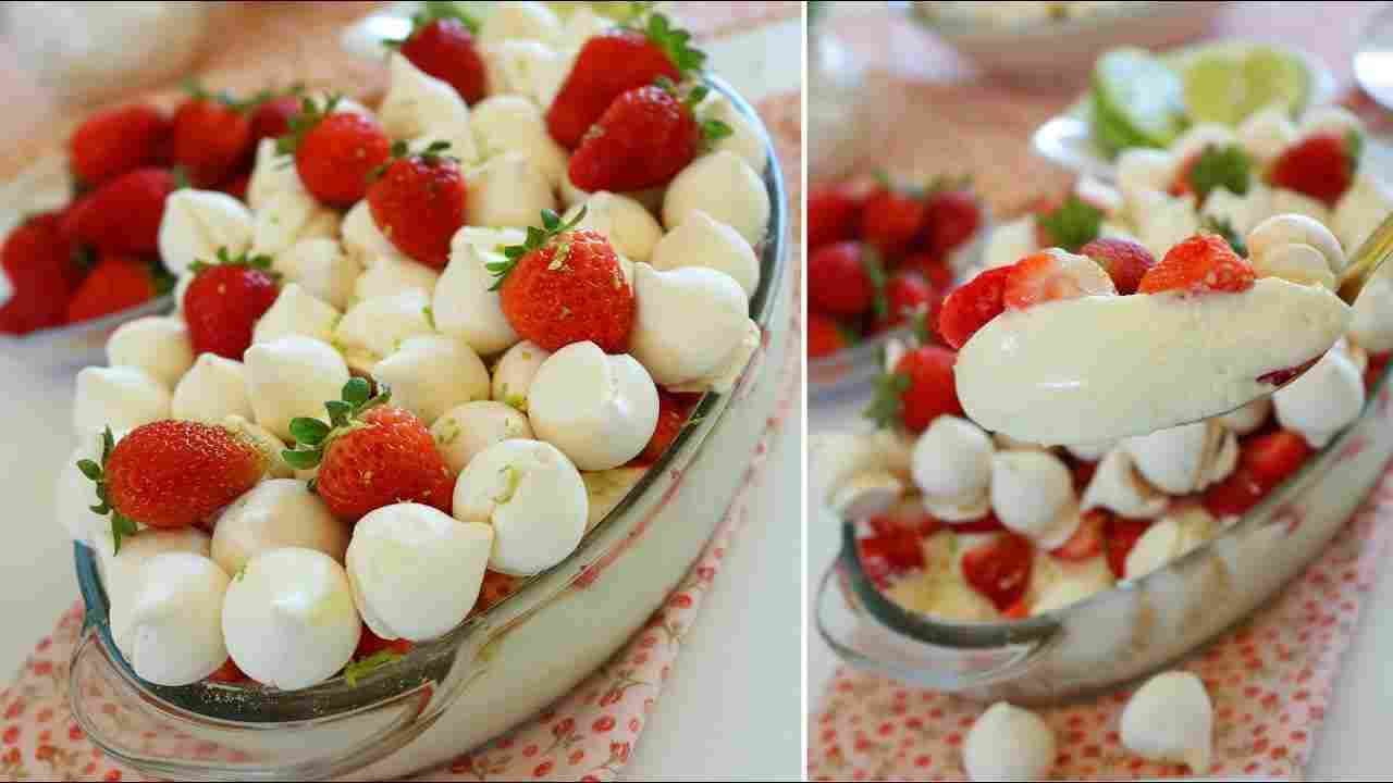 Sobremesa Refrescante e Fácil - Poucos Ingredientes - Mousse de Limão com Morangos - Dika da Naka
