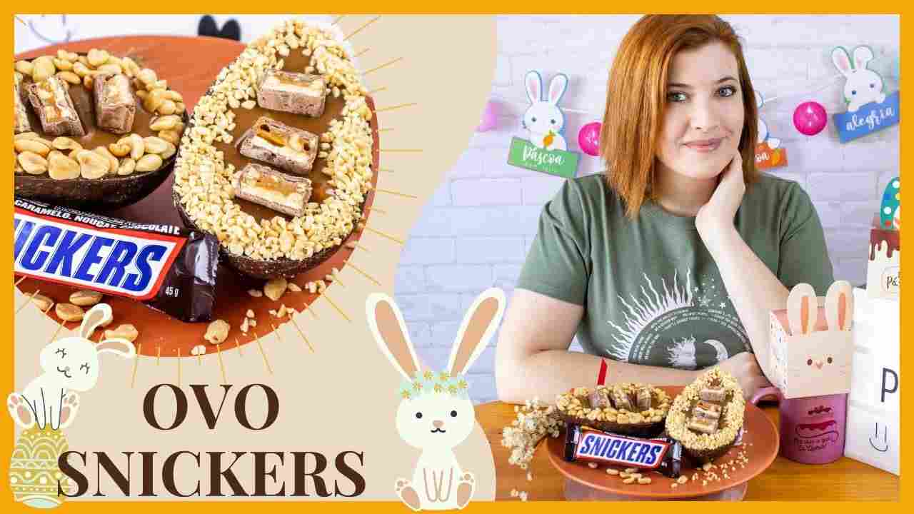 Ovo de Colher Snickers - Casca Crocante, Amendoim e Muito Caramelo!