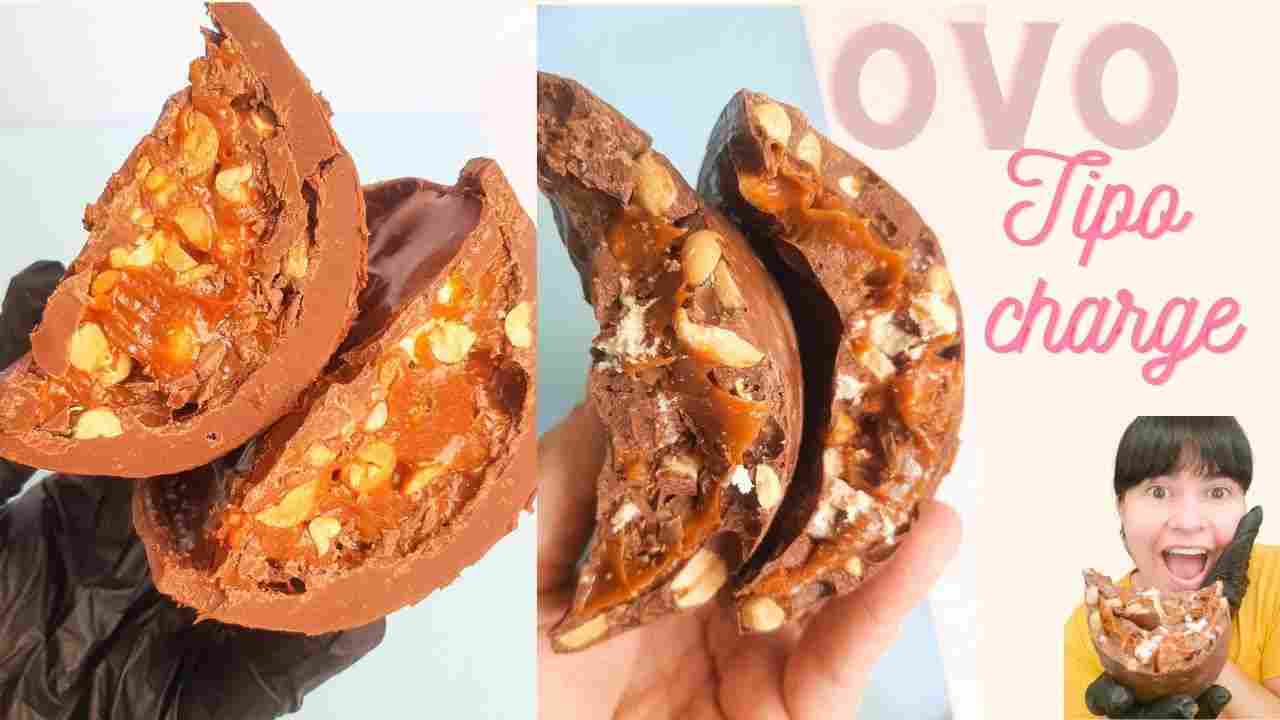 Ovo de Páscoa Recheado I Recheio Tipo Charge de Caramelo e Amendoim!!!!