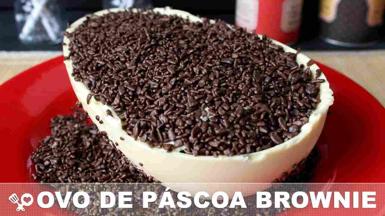 Ovo de Páscoa de Chocolate Branco com Brownie - Ovo Brownie - Páscoa 2018 - Receitas que Amo