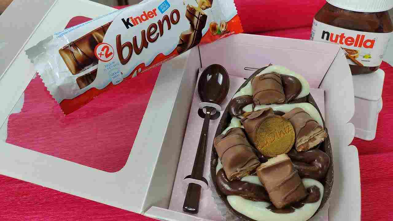 Ovo de Páscoa de Colher Tipo Kinder Bueno com Nutella