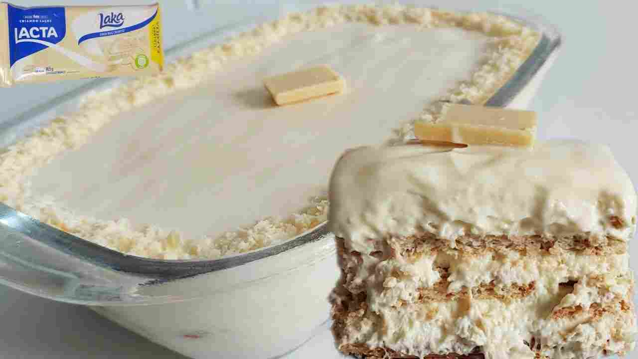 Sobremesa Fácil e Rapida de Chocolate Branco- Pavê de Chocolate Branco -sobremesa de Natal!