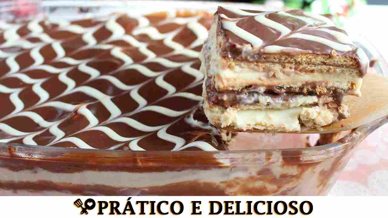 Pavê de Natal de Creme com Chocolate - Receitas que Amo