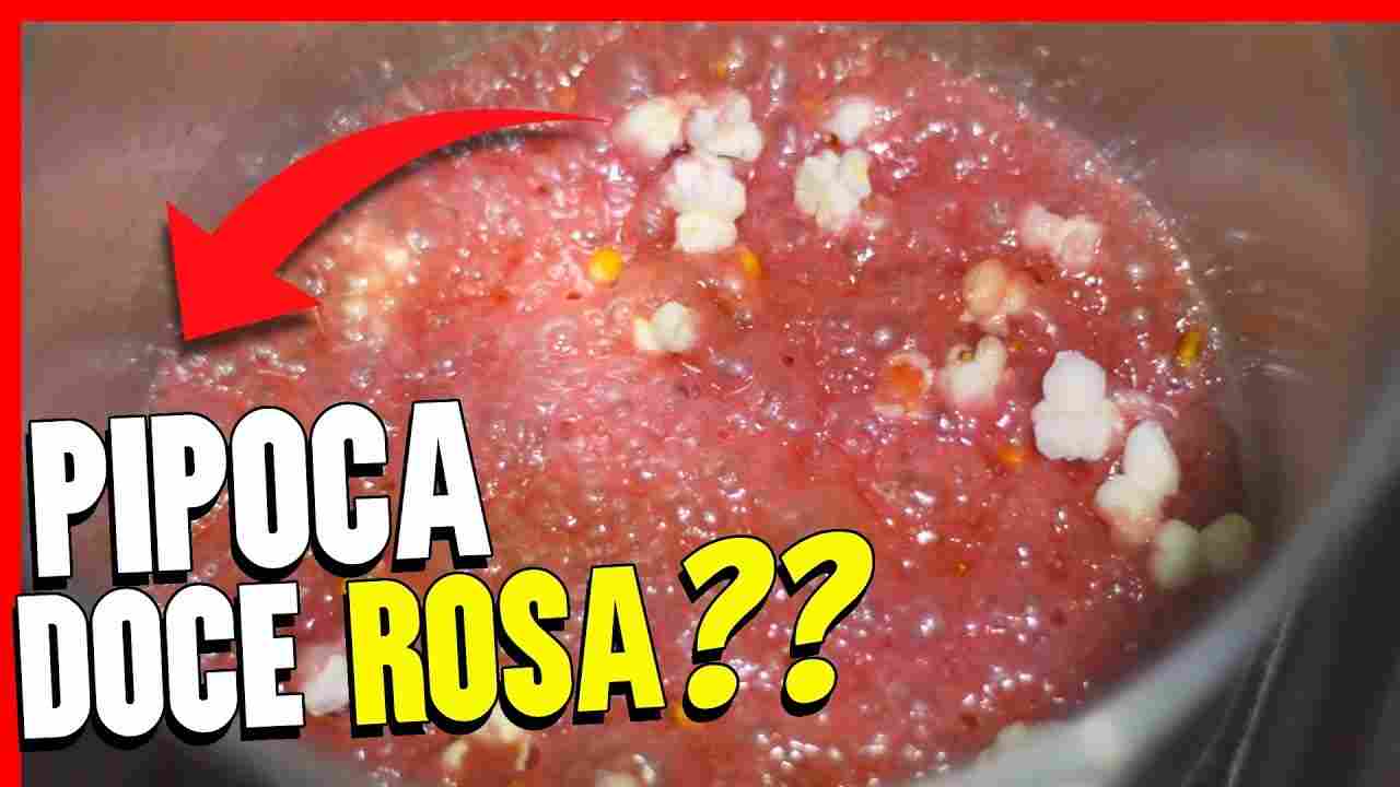 Pipoca de Morango Como Fazer Pipoca Doce de Nesquik Pipoca Gourmet Colorida Fácil e Rápida