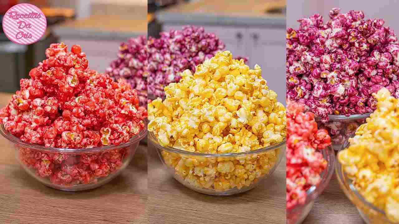 Pipoca Doce Colorida Fácil e Deliciosa Receitas da Cris