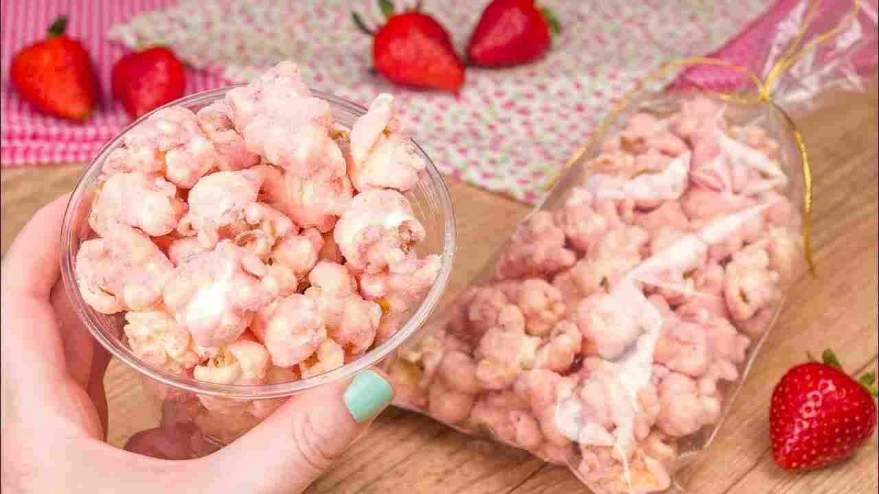 Pipoca Doce de Morango Gourmet Deliciosa e Fácil Cook