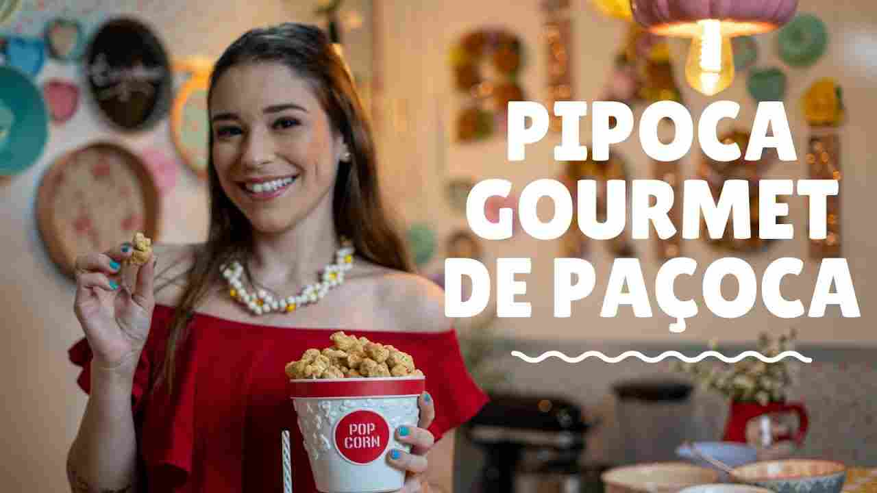 Pipoca Gourmet de Paçoca com Chocolate- Super Fácil e Deliciosa!