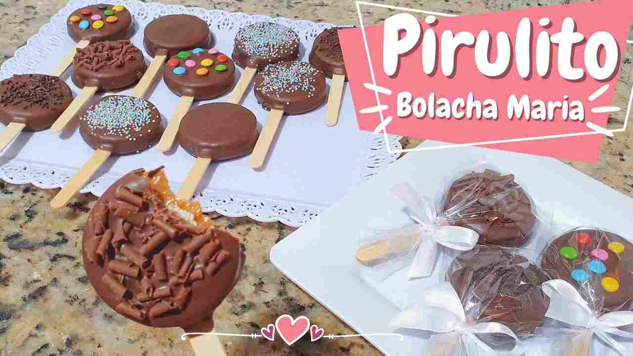 Pirulito de Bolacha Maria – Alfajor no Palito