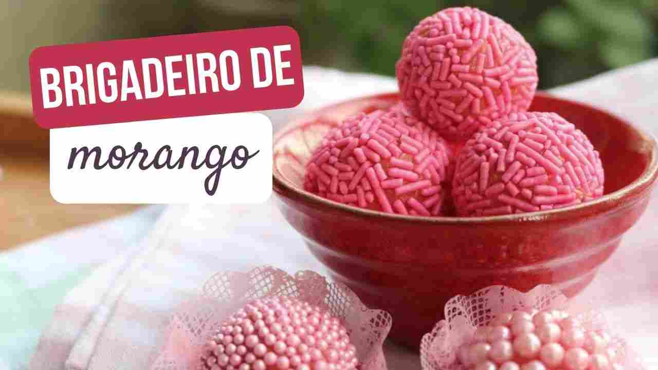 Receita de Brigadeiro de Morango - Docinho Gourmet Rosa