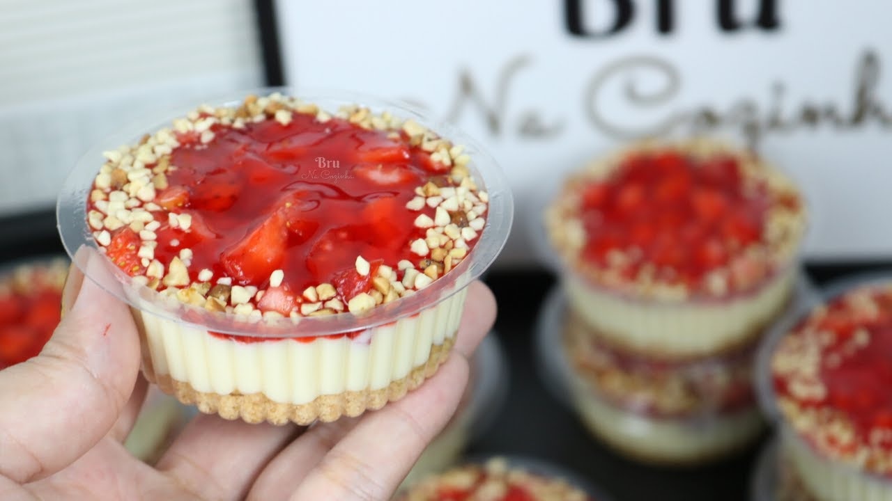 Torta de Morango no Pote - Faça e Venda Torta de Morango no Pote